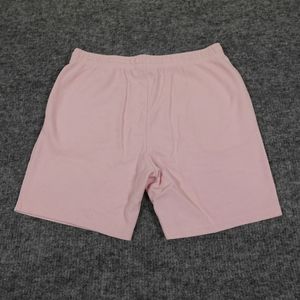 Lacoste Sport Croc Embroidery Shorts Mens XXL‎ Pink Cotton Blend Drawstring